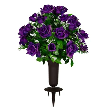 Purple Diamond Rose with Sympathy Silks Vase