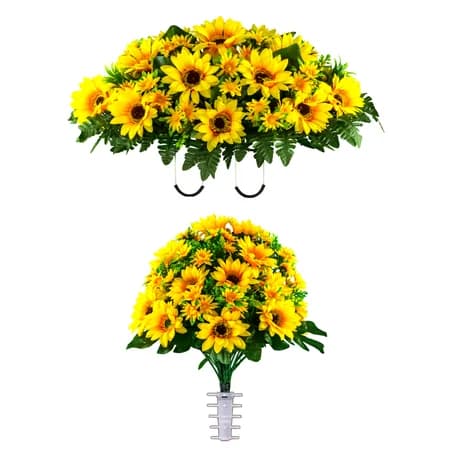 Yellow Sunflower Saddle and 1 Bouquet - View 1