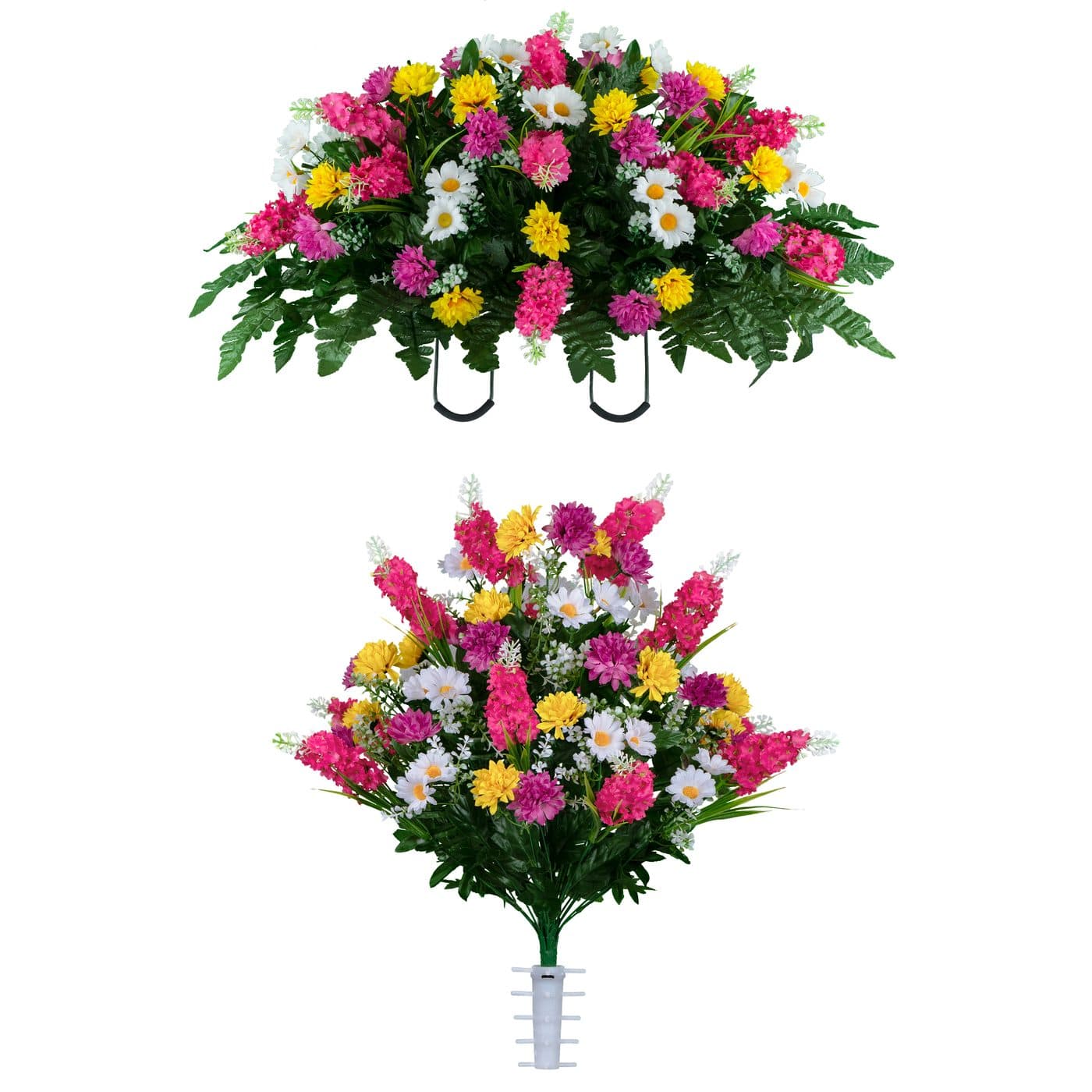Pink Yellow and White Wildflower Saddle and (1) Bouquet - View 1