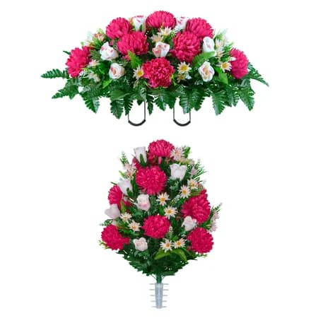 Beauty Mum and Light Pink Rose Saddle and 1 Bouquet - View 1
