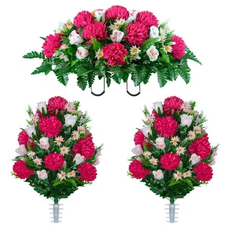 Beauty Mum and Light Pink Rose Saddle and 2 Bouquets - View 1