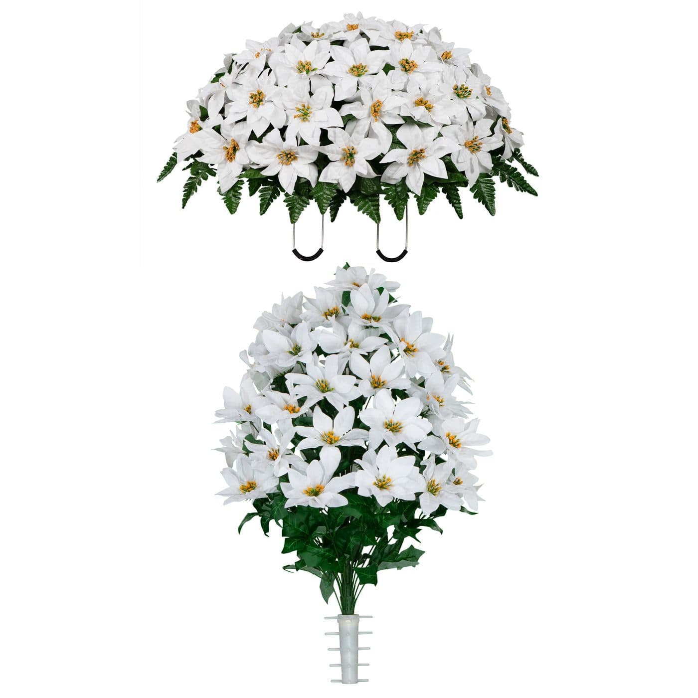 White Poinsettia Saddle and 1 Bouquet - View 1