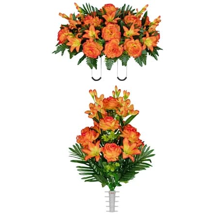 Sunrise Gladiolus Rose and Lily Saddle and 1 Bouquet