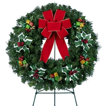 Holiday Ornaments with Red Velvet Bow - View 1