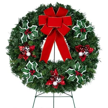 Christmas Red Ornaments with Velvet Bow