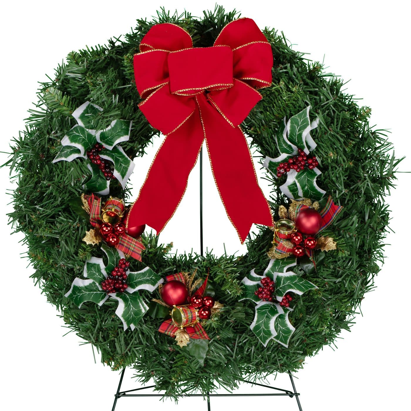 Plaid Packages and Holly with Velvet Bow - View 1