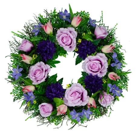 Pink and Purple Spring Wreath