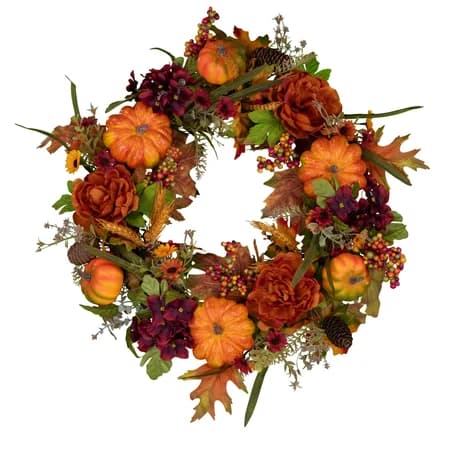 Pumpkin Harvest Grapevine Wreath