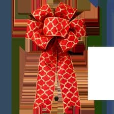 Red Bow with Gold Glitter - View 1