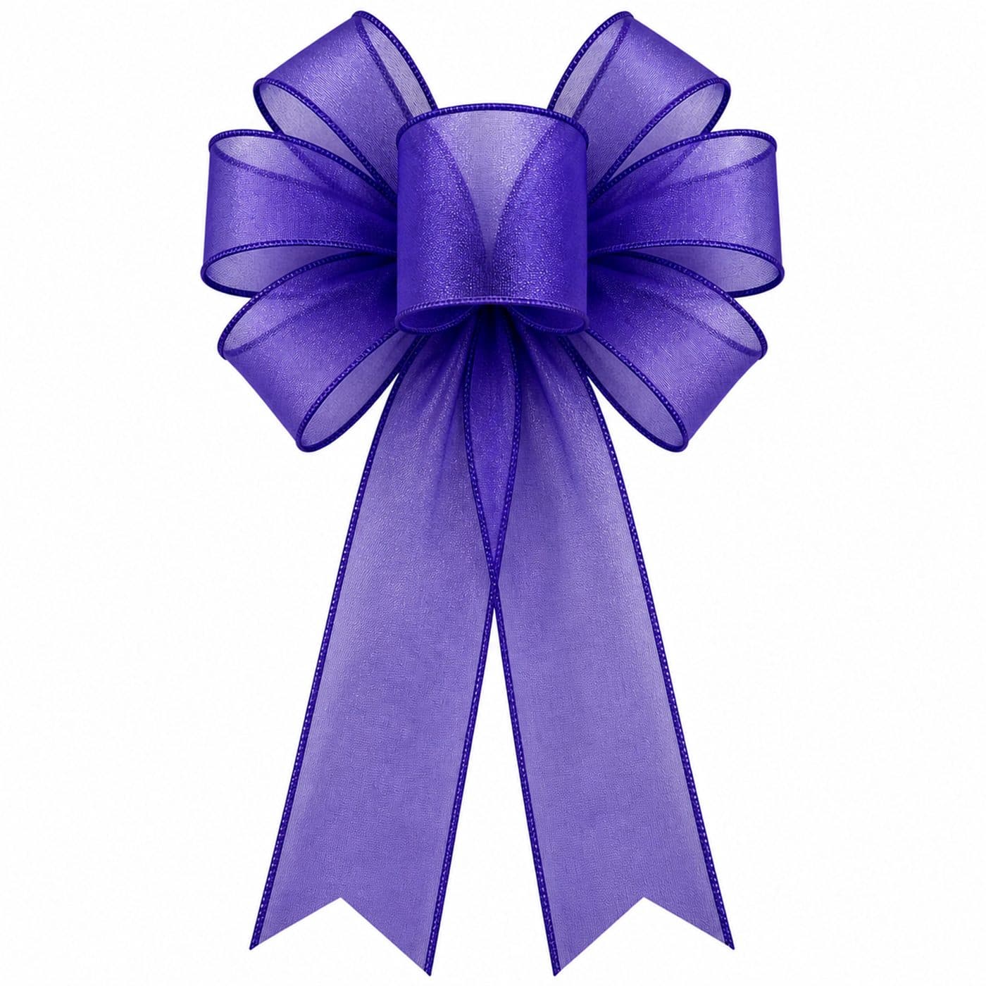 7 Loop Purple Sheer Bow - View 1