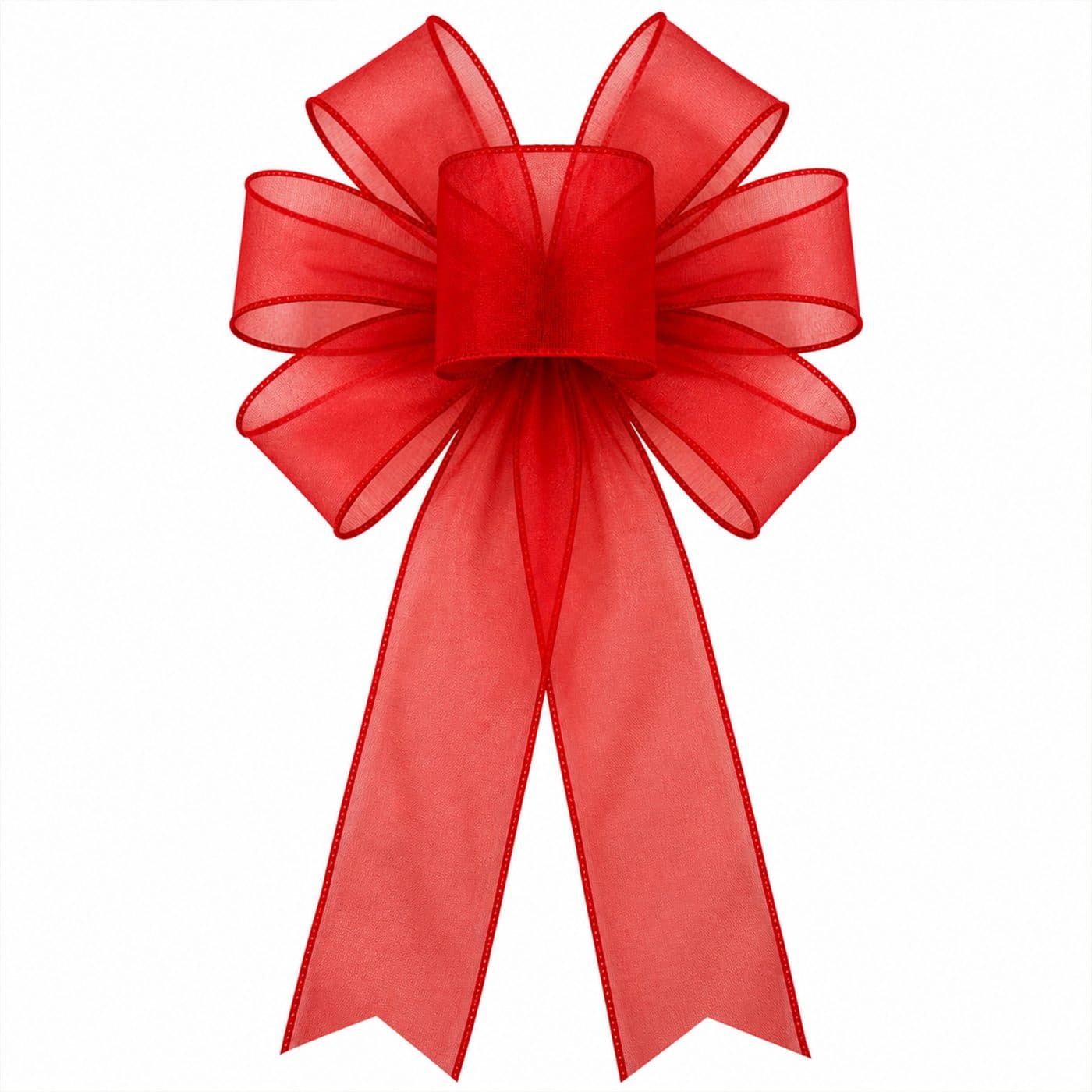 7 Loop Red Sheer Bow - View 1