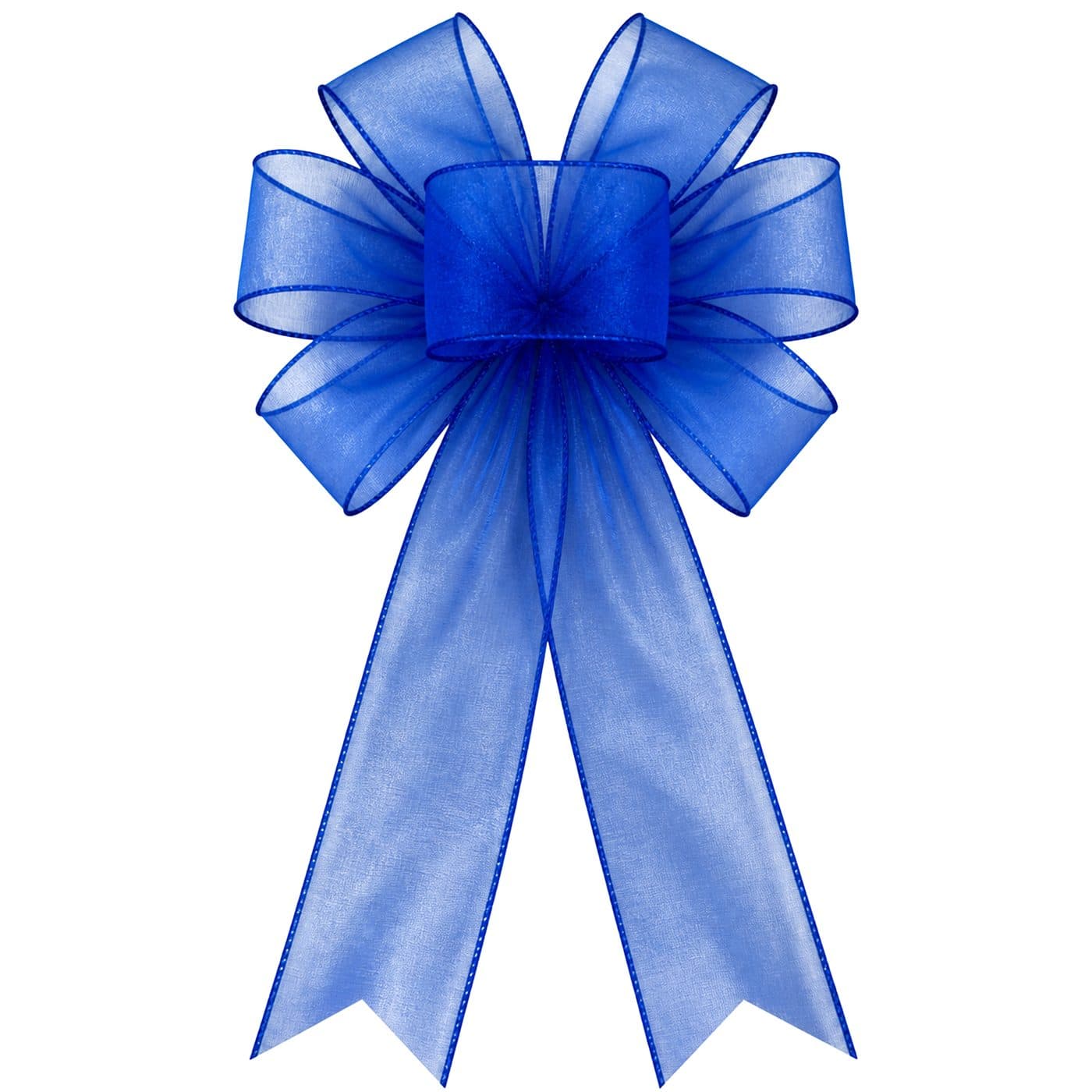 7 Loop Blue Sheer Bow