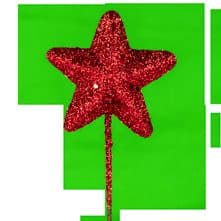 4 inch Red Glitter Star - View 1