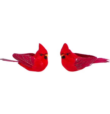 Red Cardinal Birds 2 pack - Please specify which flower arrangement to attach these to if ordering multiple - View 1