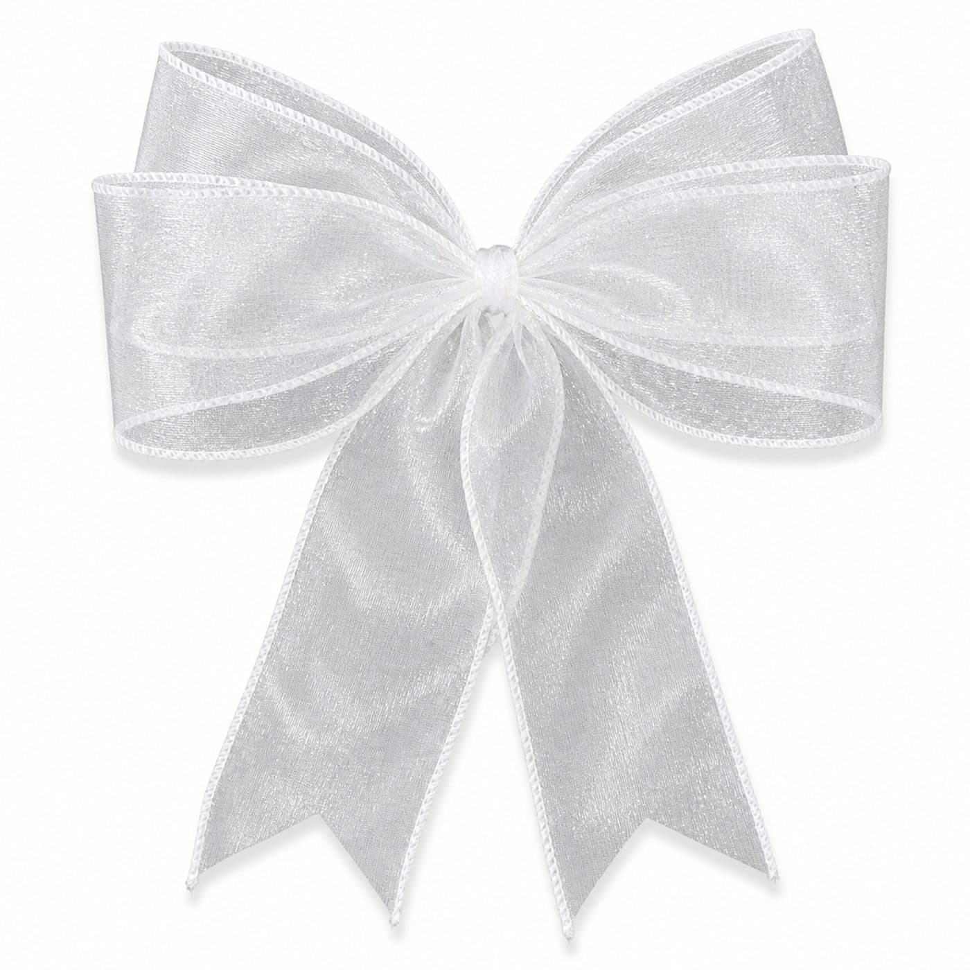 4 Loop White Sheer Bow - View 1