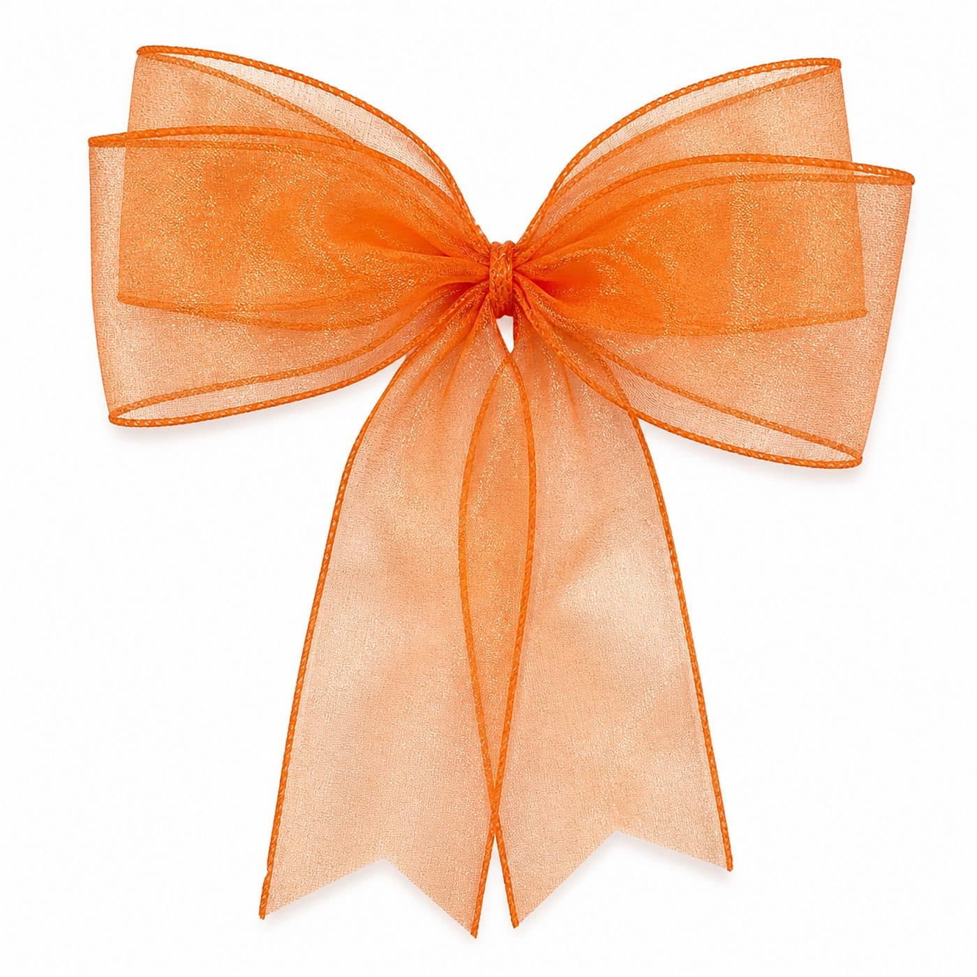 4 Loop Orange Sheer Bow