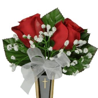 Red Roses with Babys Breath