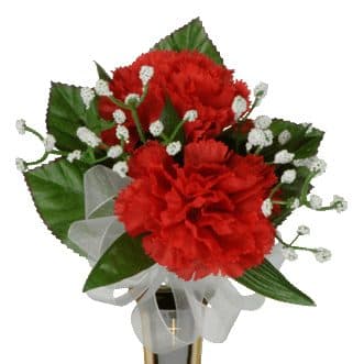 Red Carnation with Babys Breath - View 1