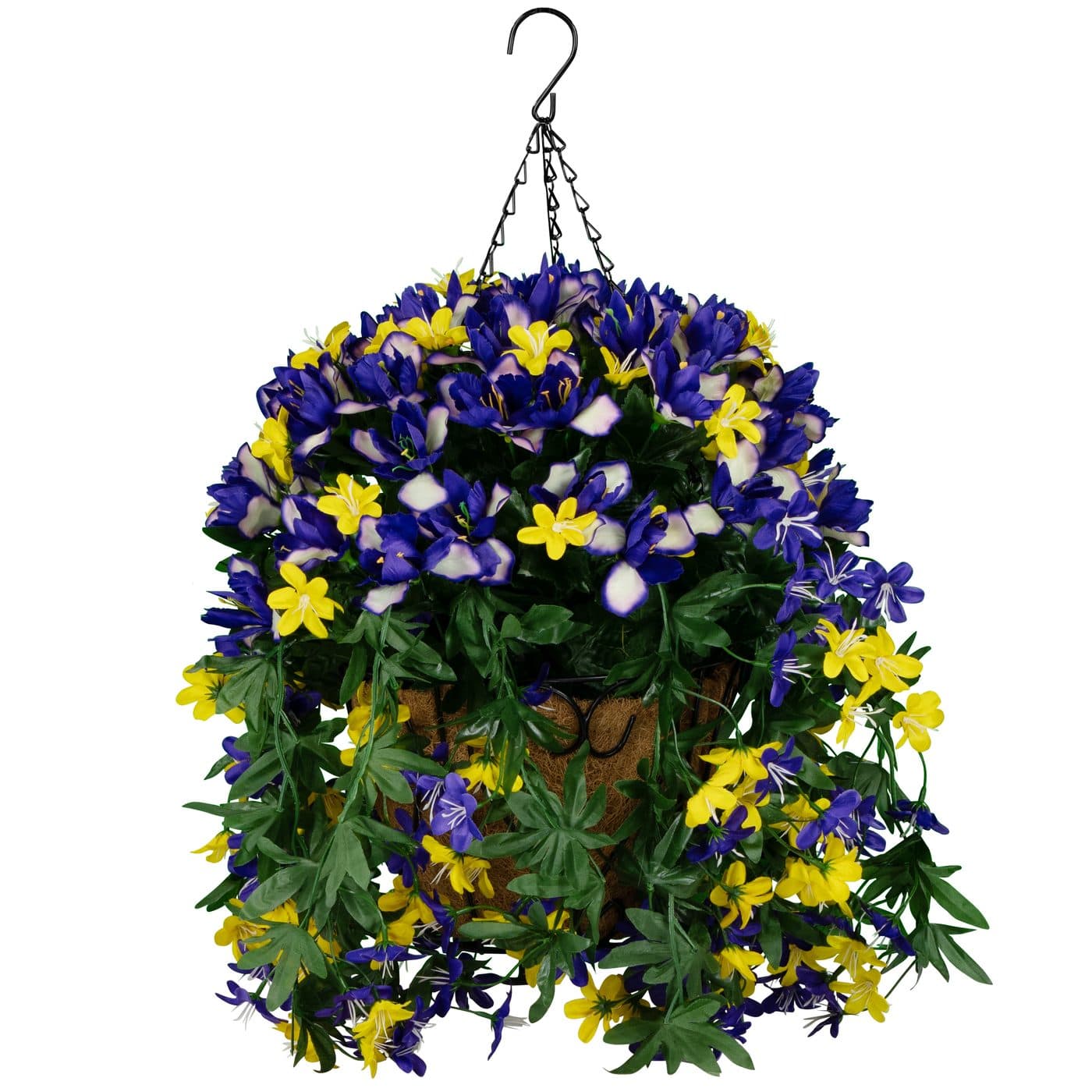 Purple Iris and Stargrass Wildflowers Hanging Basket