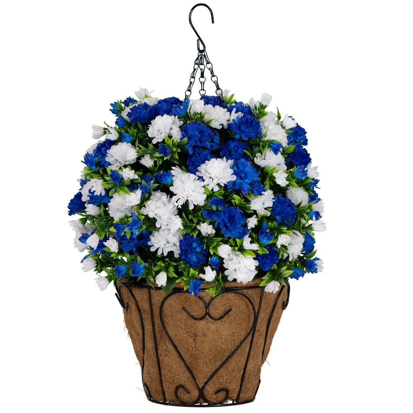 Blue and White Mums
