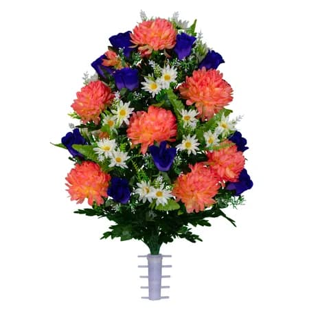 Salmon Mum and Purple Rose - View 1