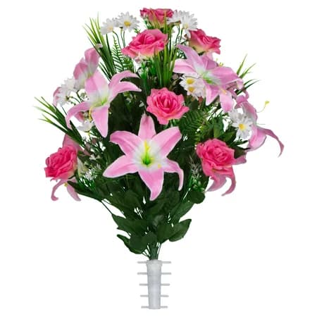 Pink Lily and Rose with Daisies - View 1