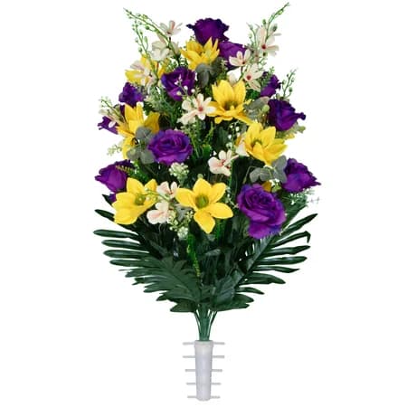 Purple Roses and Yellow Lotus Bouquet - View 1