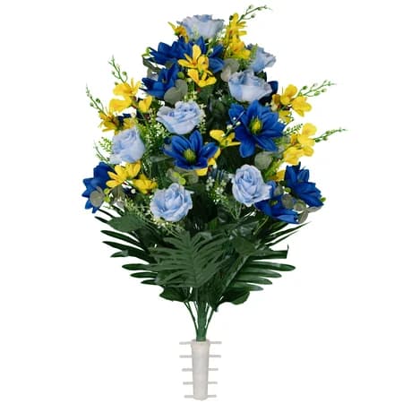 Light Blue Roses and Blue Lotus Bouquet