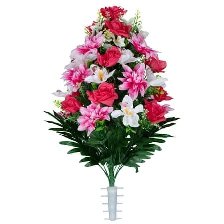 Pink Roses with White Orchids and Pink Dahlias - View 1