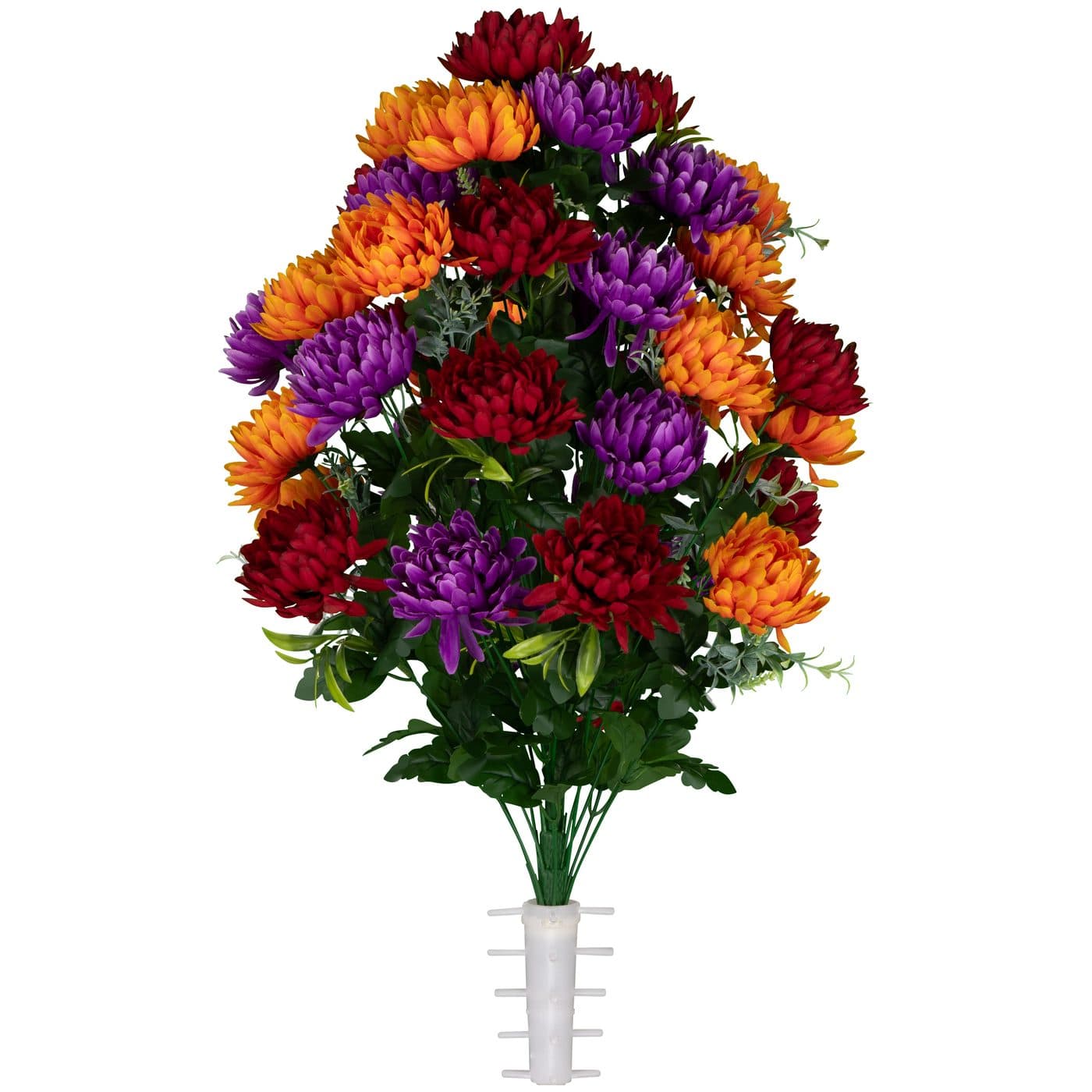 Burgundy, Orange, and Purple Mums