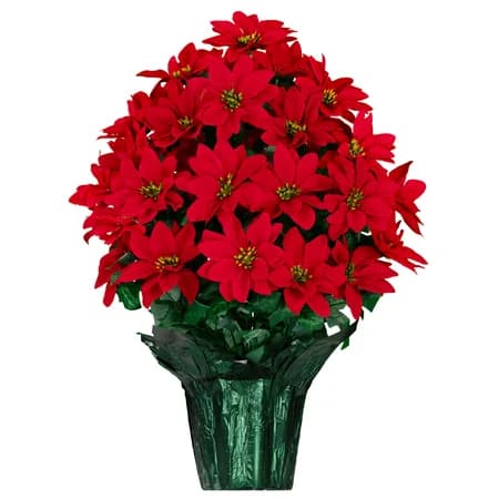 Large Red Poinsettia Potted Silk