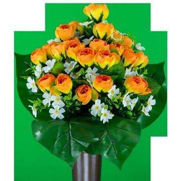 Sunset Orange Cabbage Rose - View 1
