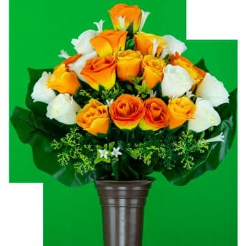 Orange and White Mixed Roses