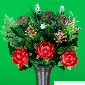 Red Bromeliad with Greenery