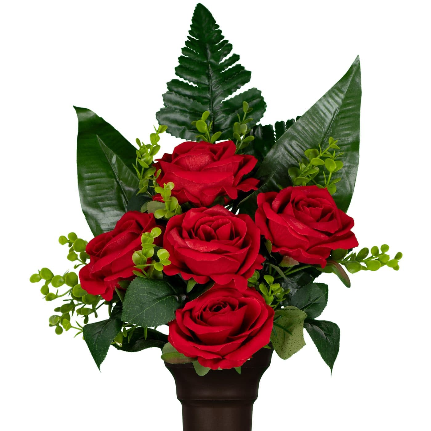 Red Open Roses - 15 Inches Tall - View 1