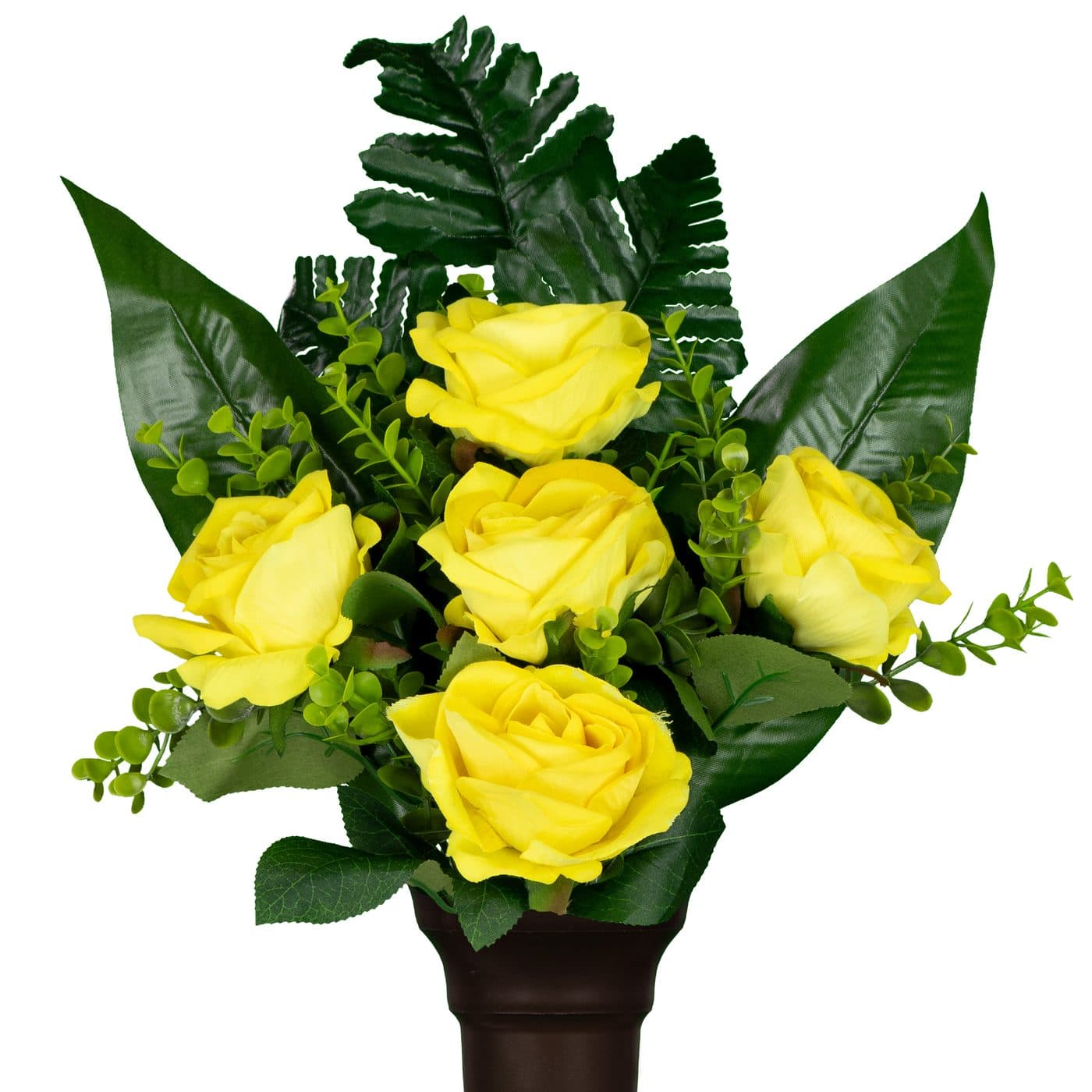 Yellow Open Roses - 15 Inches Tall