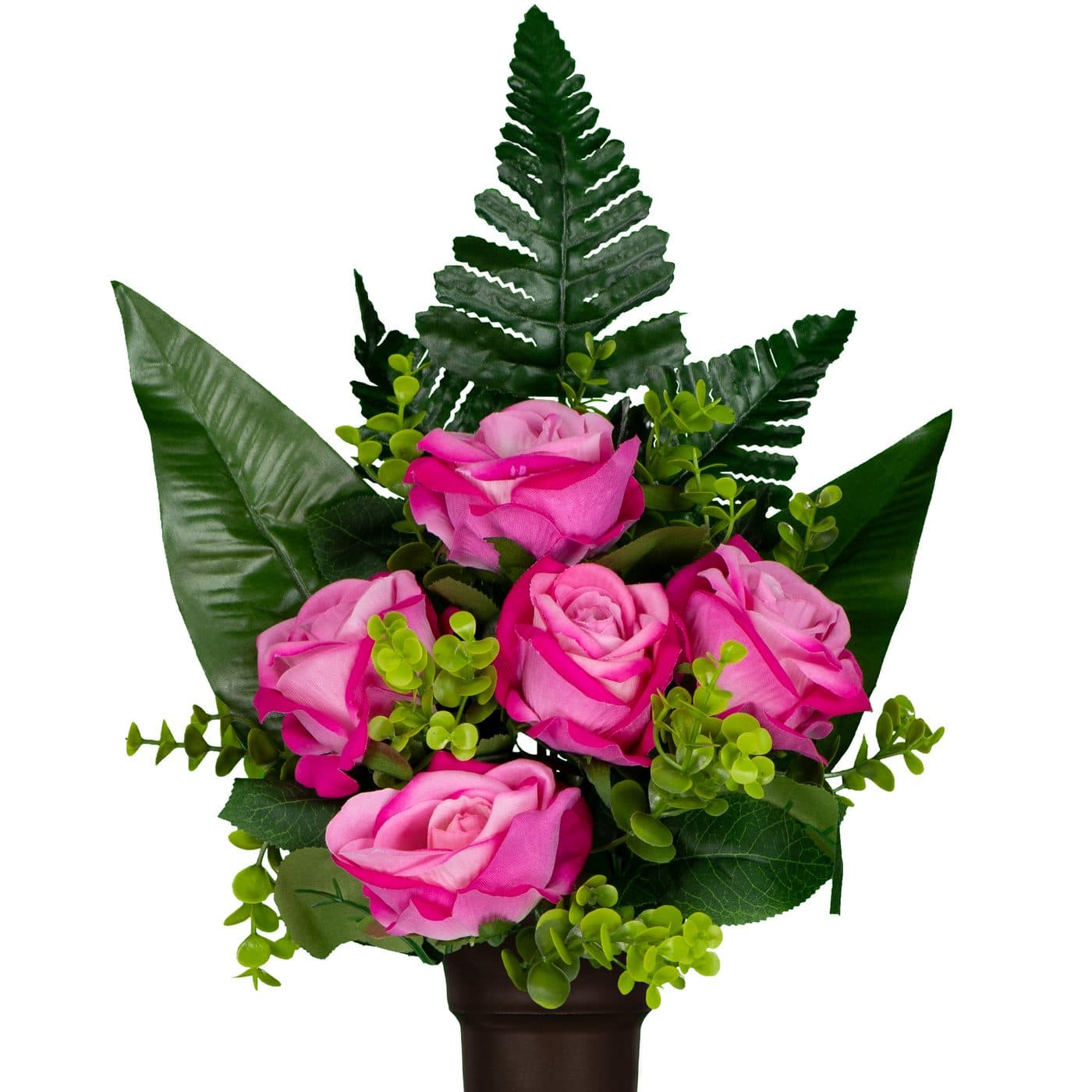 Pink Open Roses - 15 Inches tall