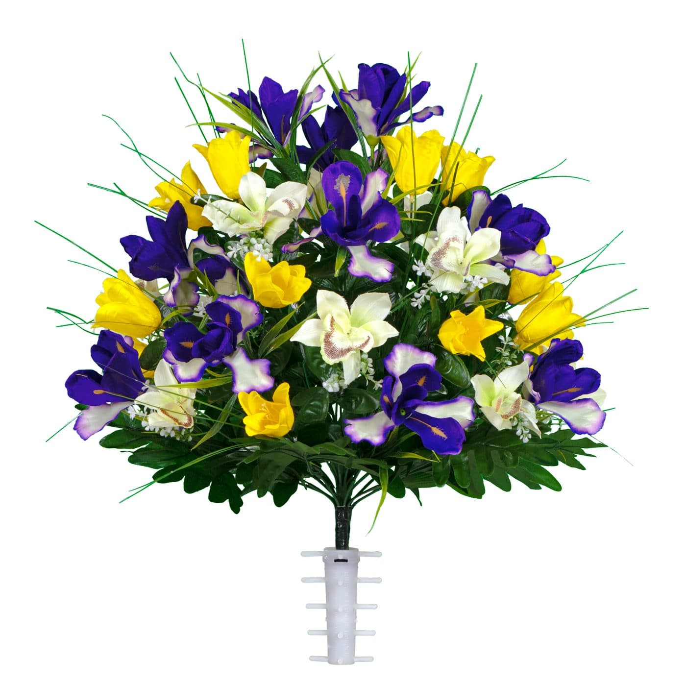 Yellow Tulips and Purple Iris