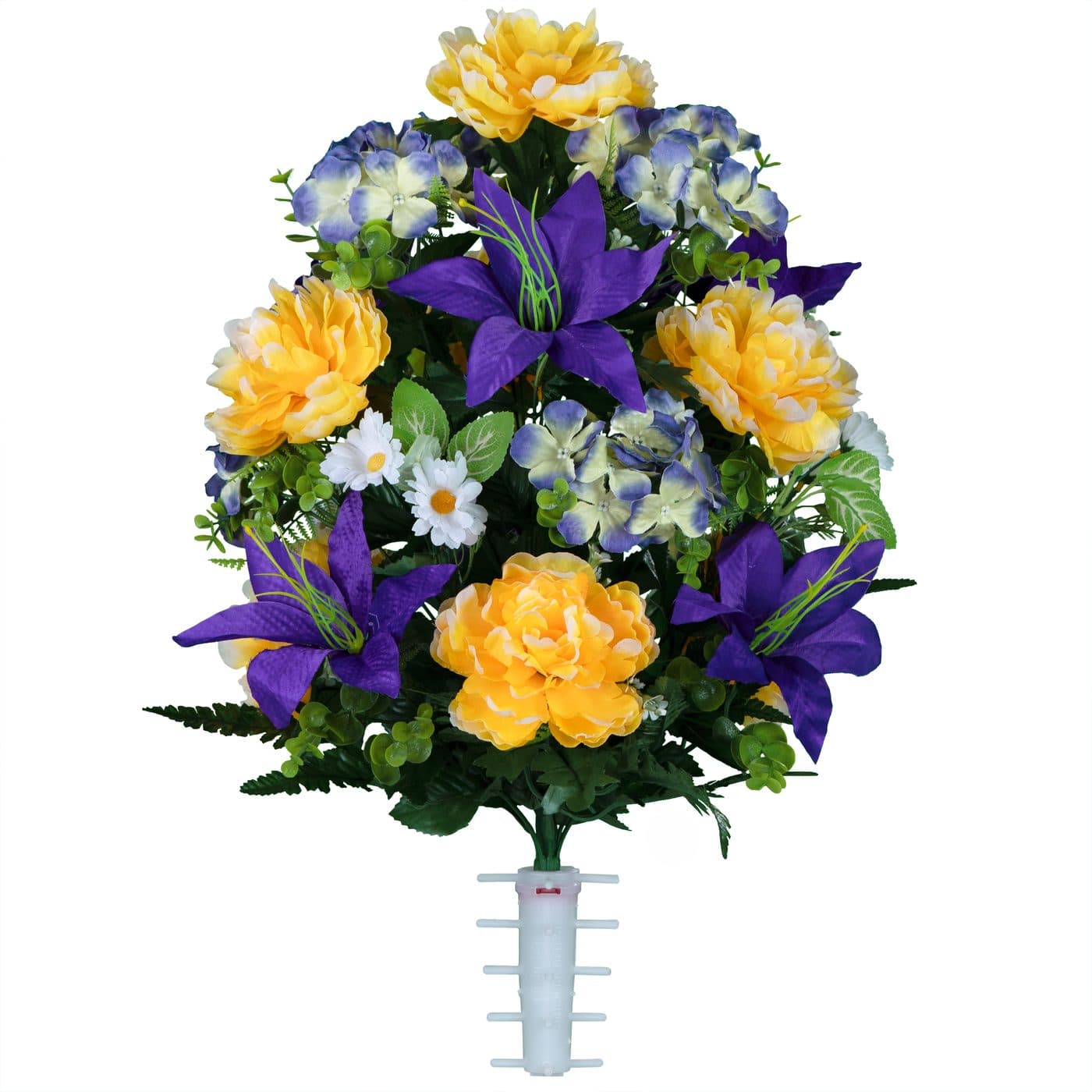 Purple Lily and Yellow Peony