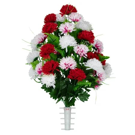 Red and White Mums - View 1