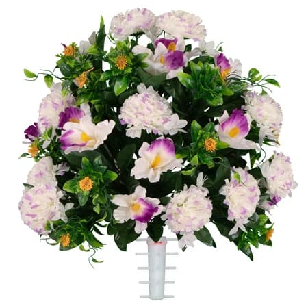 White and Purple Carnation and Alstroemeria