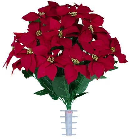 Red Poinsettias with Gold Glitter