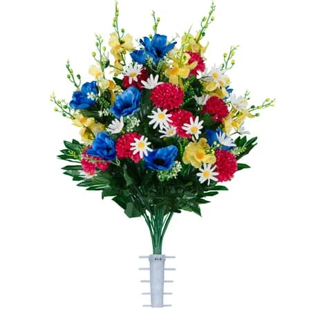 Blue Anemone Garden Mix Bouquet in Georgia Grey granite