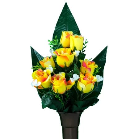 Yellow and Pink Tip Roses - View 1
