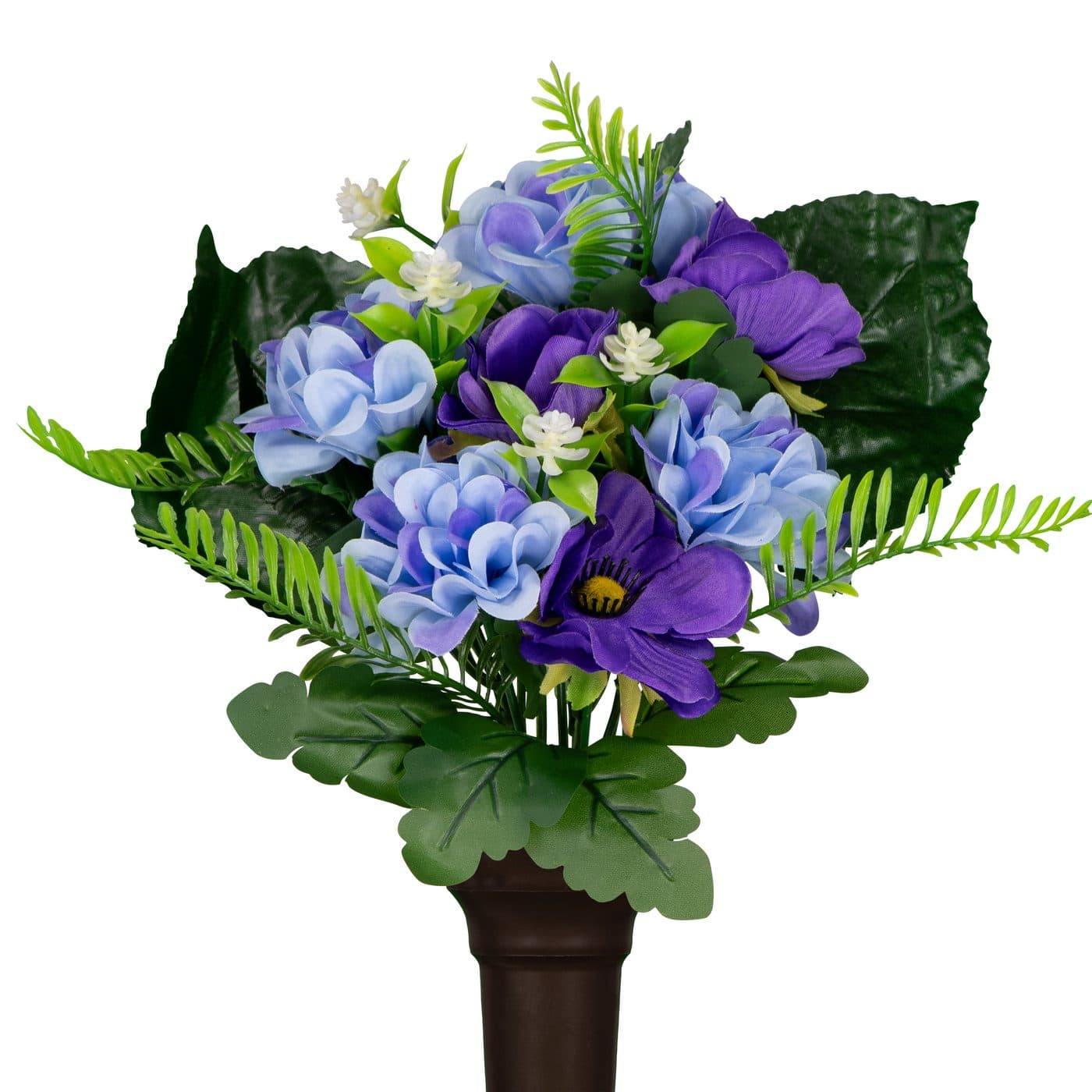 Purple Poppy and Periwinkle Hydrangea - View 1