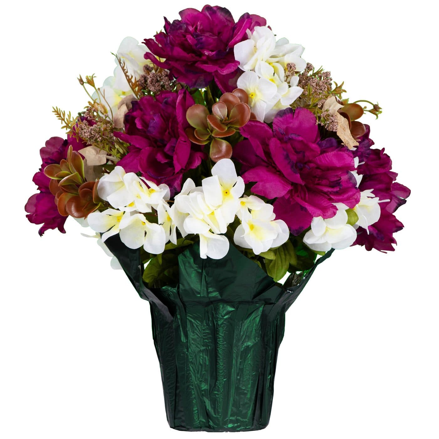 Plum Peony and White Hydrangea - View 1