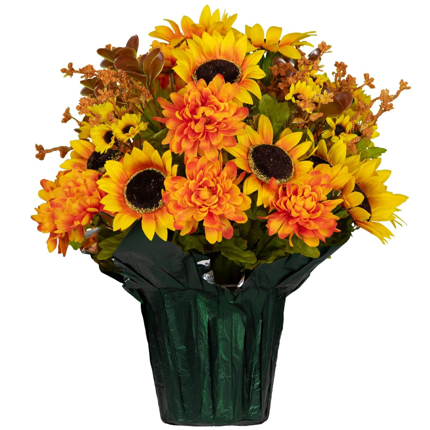 Yellow Sunflower and Amber Mum - View 1