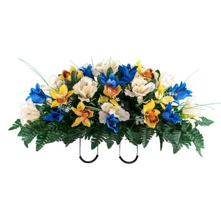 Blue Tulips and Cream Iris - View 1