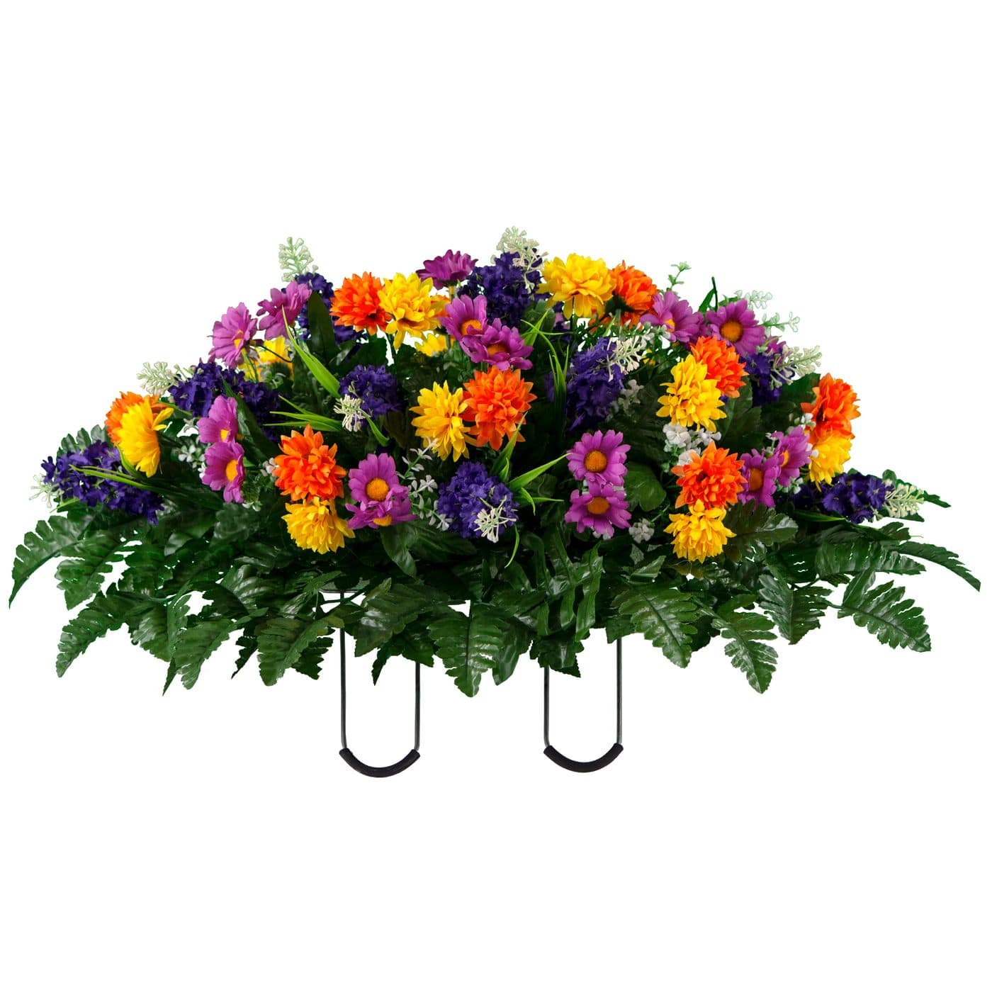 Purple Violet Yellow Wildflower Mix Saddle - View 1