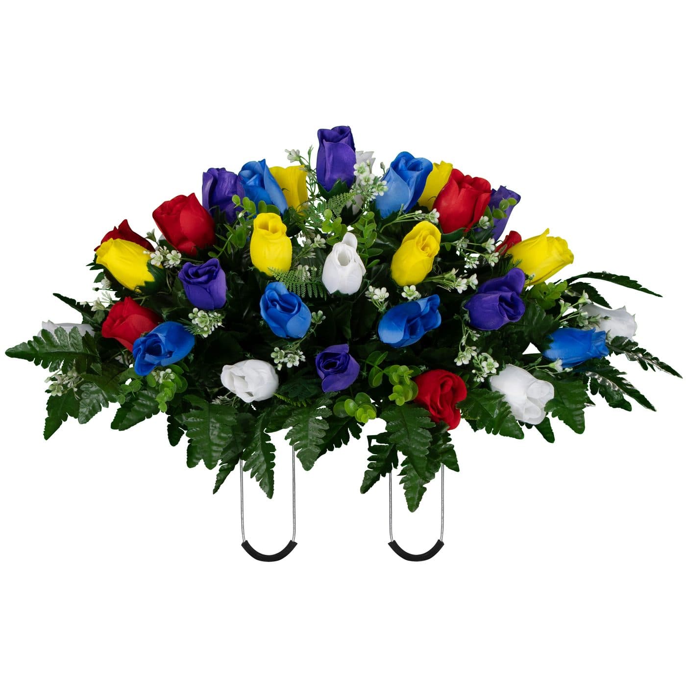 Multi Color Rose Bud in Georgia Grey granite